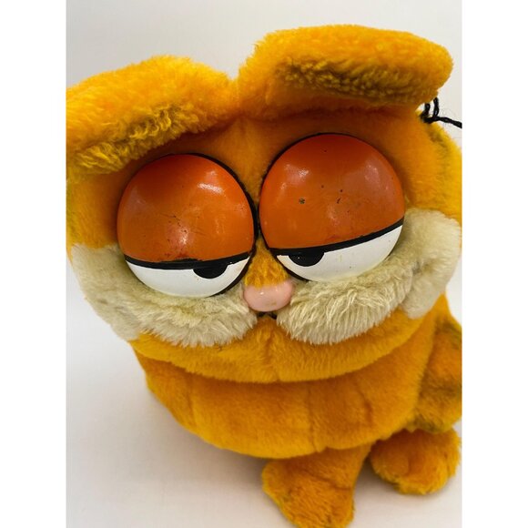 Rare 1981 Medium Sitting Garfield Plush: Vintage Cartoon Cat Collectible - Picture 3 of 9